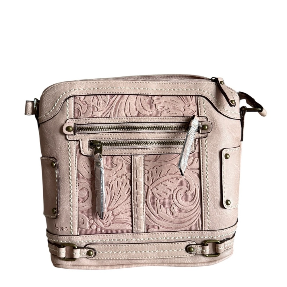b.o.c. Light Pink Embossed Crossbody Bag